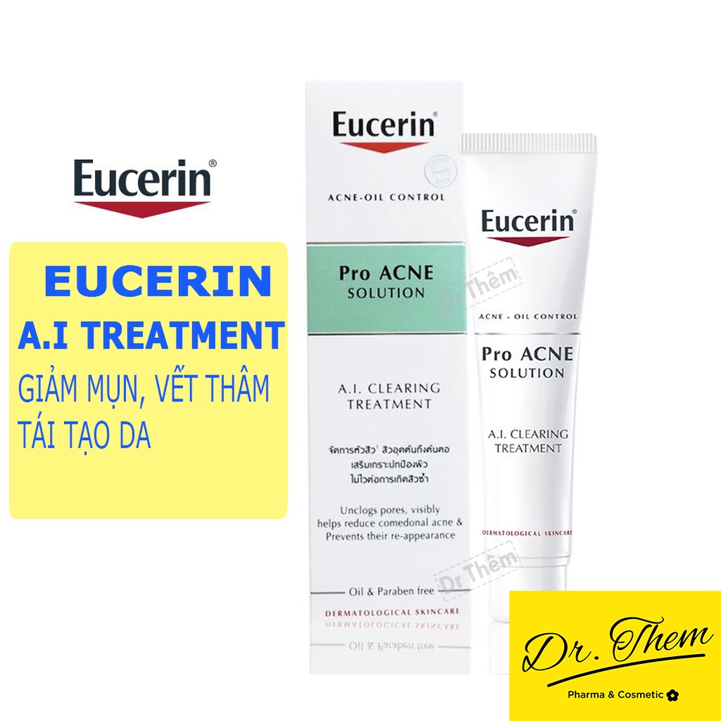 ✅[CHÍNH HÃNG] Tinh Chất Eucerin Giảm Mụn Eucerin Pro Acne A.I Clearing Treatment 40ml Nhờn Serum Proacne Solution AI Kem