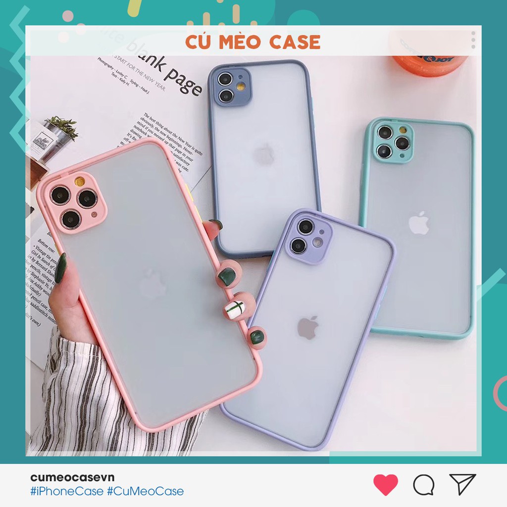 Ốp nhám bảo vệ camera màu pastel dành cho iPhone 7 8 7 Plus 8 Plus X Xs Xr XsMax iPhone 11 11 Pro 11 Promax