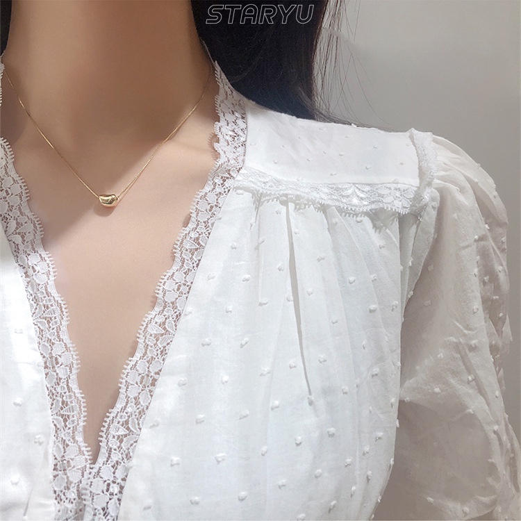 Vòng cổ Bạc 925 Đính Hạt Cườm Xinh Xắn Thời Trang Cho Nữ