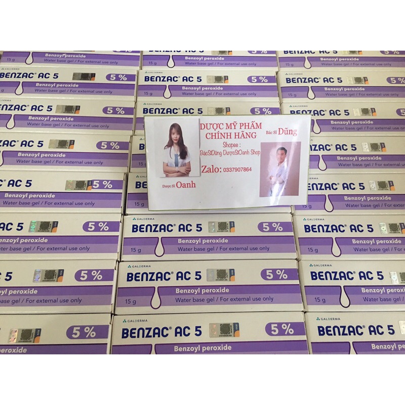 Benzac AC 5% Kem Chấm Mụn Gel 15g Cho Da Mụn