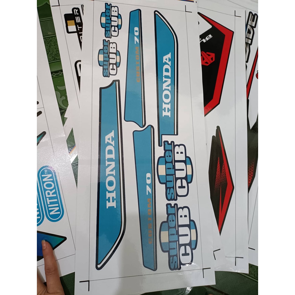 Tem rời supper cub 70 lam xe xanh đen