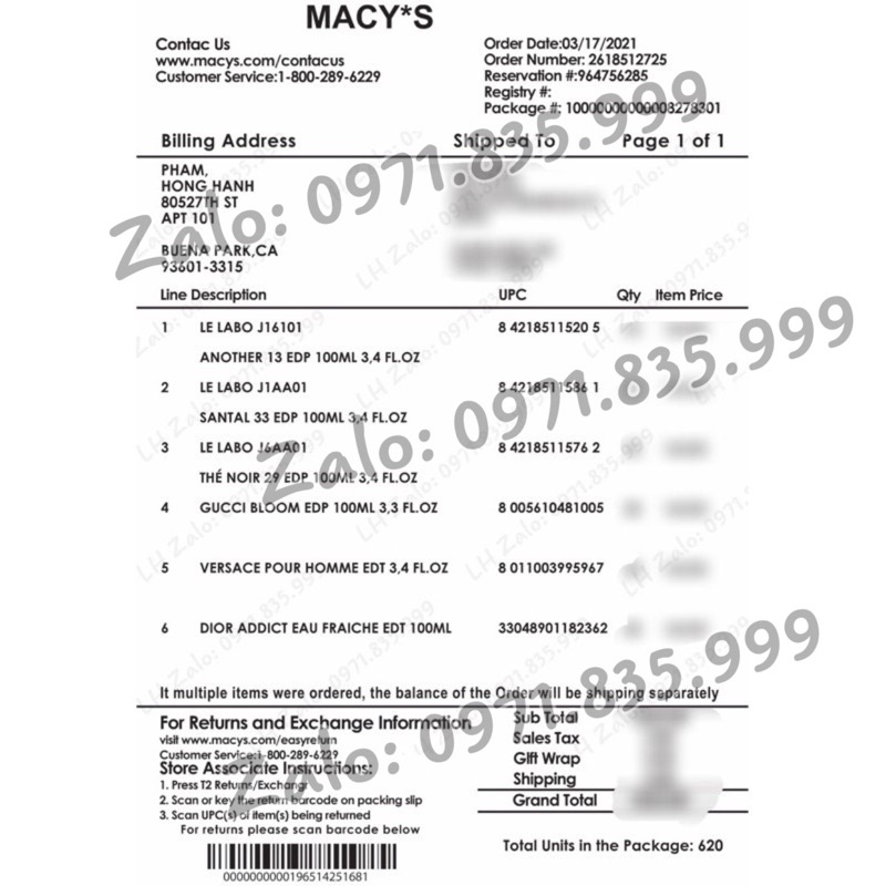 [ MẪU THỬ ] Nước Hoa LE LABO 13, Nước Hoa Nữ Mini 10ml | Thế Giới Skin Care