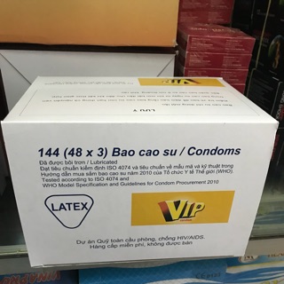 Bao cao su Vip plus hộp 144 cái