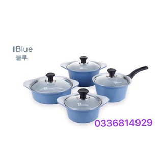 Bộ nồi đá hàn quốc nhập khẩu ECORAMIC (bộ 4 cái ) Hàng auth chuẩn xịn 100%