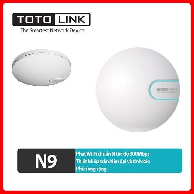 Thiết Bị Phát Wi-Fi Ốp Trần TOTOLINK N9-V2 - Chuẩn N 300Mbps (Bảo hành chính hãng 24 Tháng)