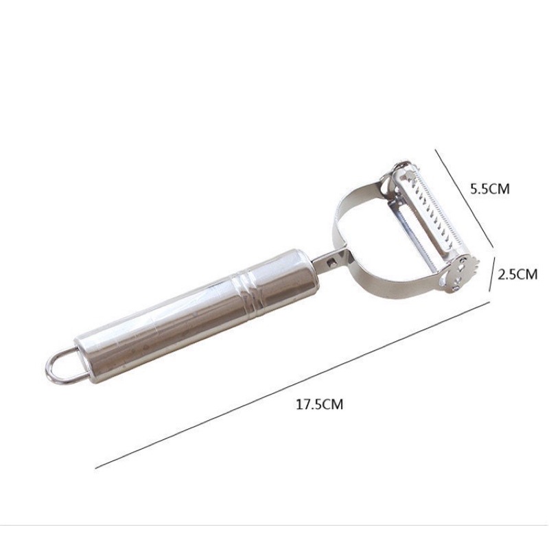 Dụng Cụ Nạo Gọt Củ Quả Inox Đa Năng 2in1 - Nạo Gọt Vỏ, Bào Sợi - Bền Đẹp, Nhỏ Gọn, Tiện Lợi, Dễ Sử Dụng