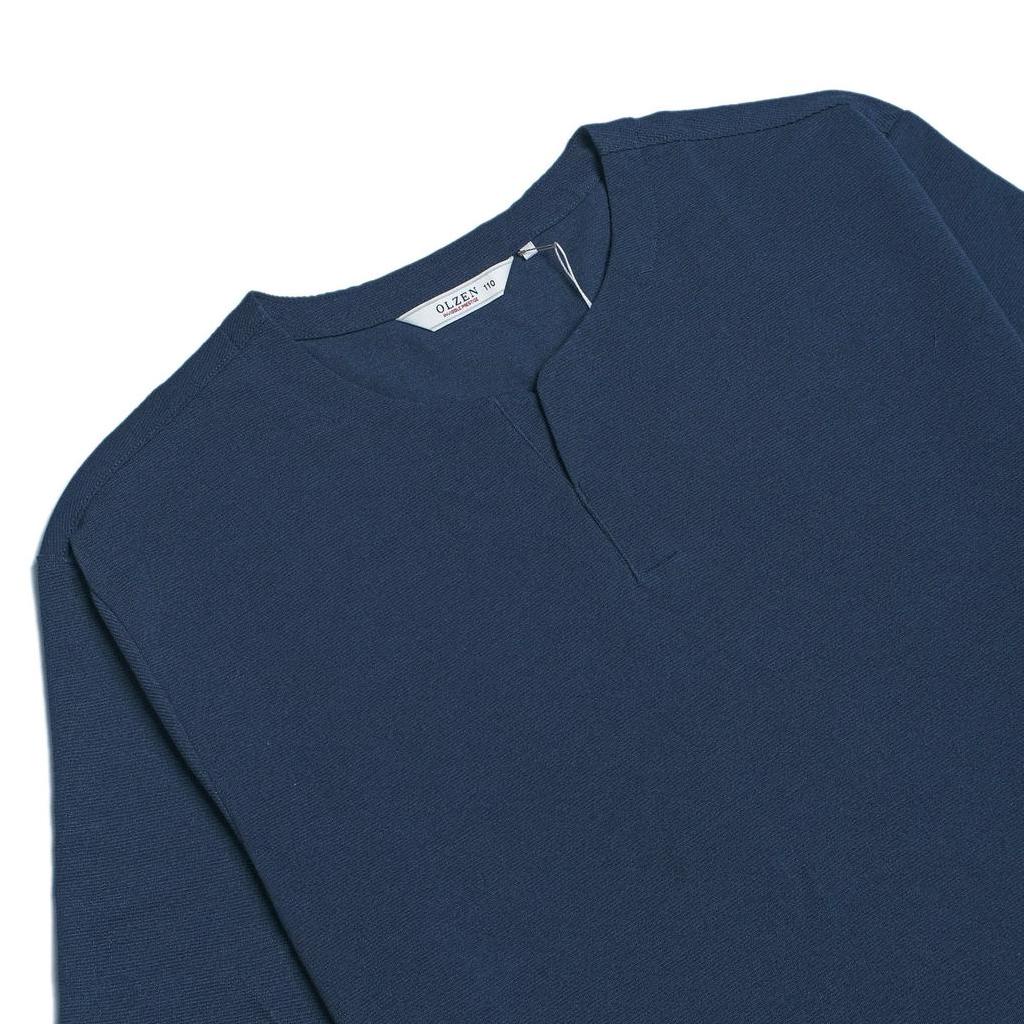 Áo Thun Nam Mẫu Mới Cổ Xẻ Màu Xanh Đen - FO76 SHOP