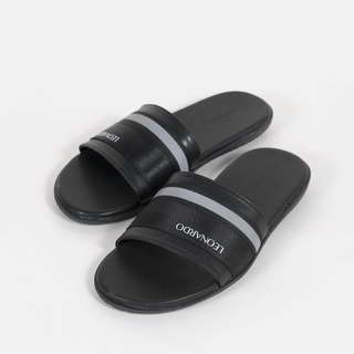 Dép Quai Ngang Nam Nữ Leonardo - Franco Slides Sandal - Quai Da Microfiber Cao Cấp