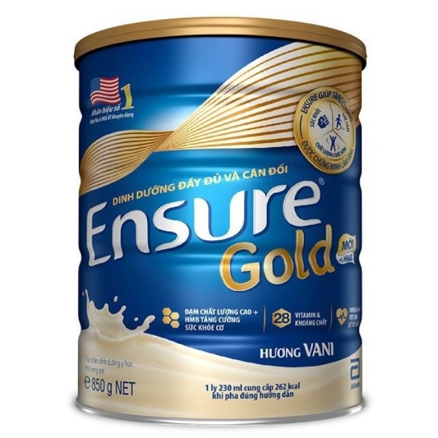 Sữa Ensure Gold HMB Mới 850g (dành cho người lớn)