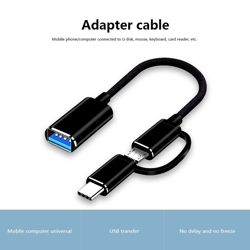 Dây Cáp Chuyển Đổi Dữ Liệu HdoorLink Type-C + Micro USB 2.0 OTG 2 Trong 1 Cho Điện Thoại/Máy Tính Bảng/Ổ Đĩa U/Macbook | BigBuy360 - bigbuy360.vn