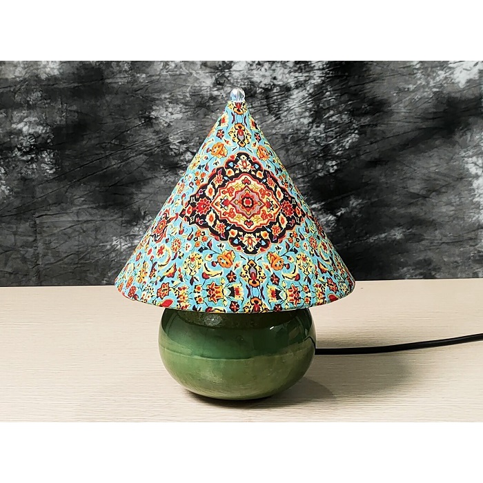 Đèn ngủ để bàn mini MN001B, đèn thổ cẩm Gốm Sứ Bát Tràng trang trí nội thất HL Lighitng