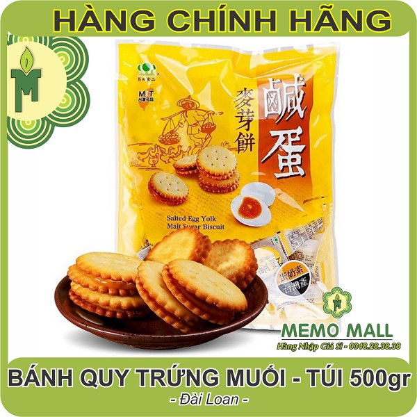 [DATE MỚI-TÚI 500GR] Bánh quy trứng muối ĐÀI LOAN KẸP MẠCH NHA tuyệt ngon