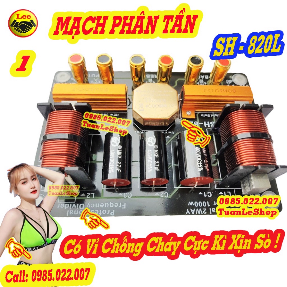 MACH 820 - MẠCH PHÂN TẦN CHỐNG CHÁY TREBLE 850 - 1 BASS + 1 TREP  SH-820L GIÁ 01 MẠCH - PHÂN TẦN CÓ BẢO VỆ TREBLE