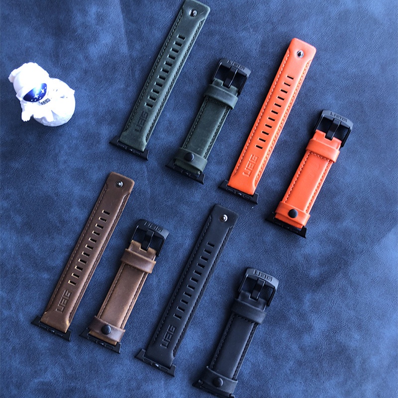 UAG Dây Đeo Da Thay Thế Cho Đồng Hồ Thông Minh Apple Watch Series 7 6 SE 5 4 3 2 1 iwatch 45 42 44 40mm