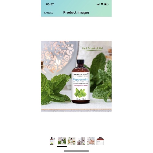 Tinh dầu bạc hà tự nhiên 100% Majestic Pure Peppermint Essential Oil 118ml