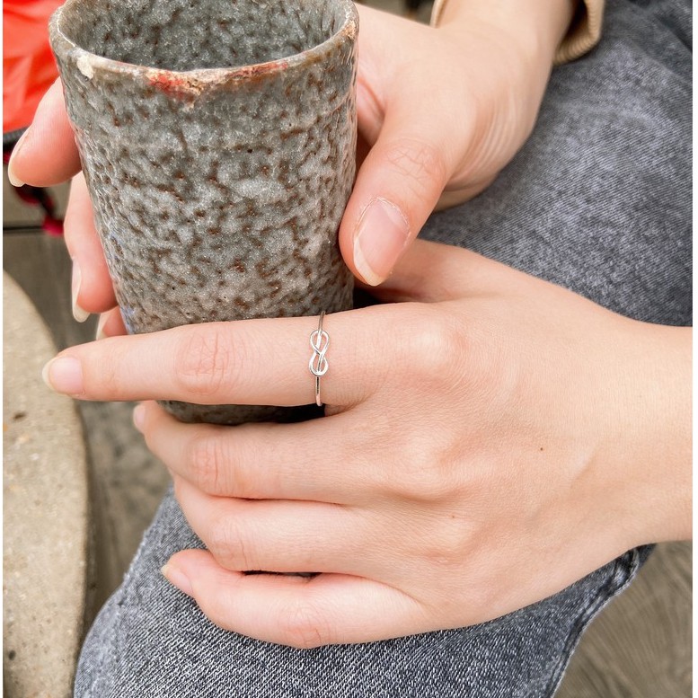 Nhẫn bạc nữ TLEE kép vô cực cá tính TleeJewelry A0343
