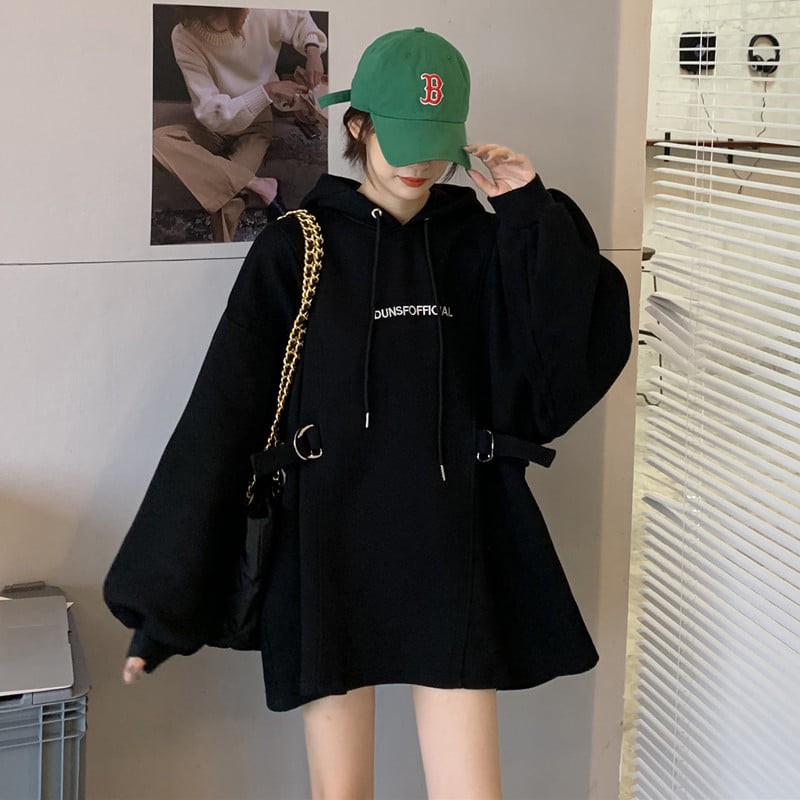 Áo váy nỉ kèm đai phom to dáng suông cực giấu dáng chất nỉ bông dày dặn giá siêu rẻ WK043D | BigBuy360 - bigbuy360.vn