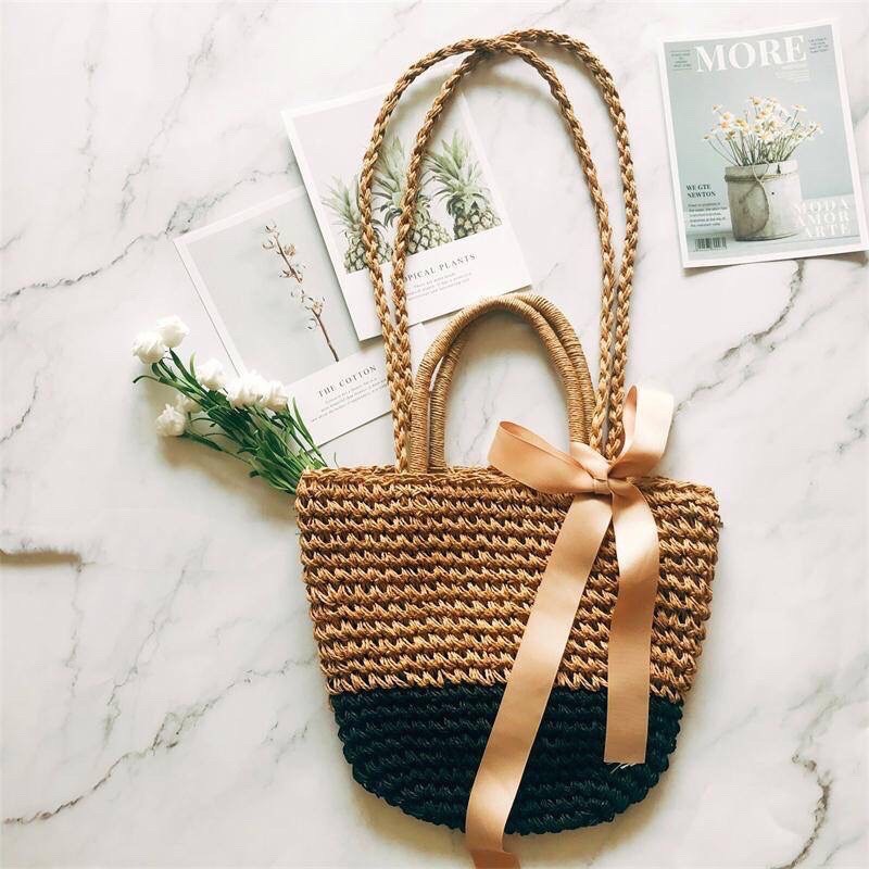 Túi Cói Nơ Sợi Đan Cao Cấp/ Hàng Có Sẵn | BigBuy360 - bigbuy360.vn