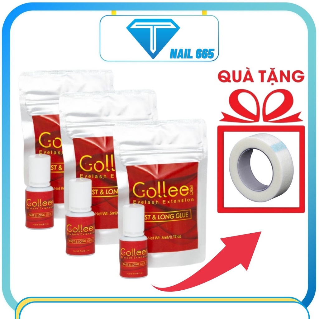Keo nối mi bền ít cay , Keo mi chính hãng GOLLEE siêu bền thích hợp nối mùa đông , tốc độ nối nhanh 0.5,1,5S
