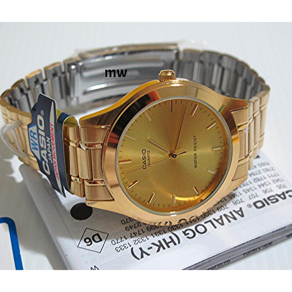 Đồng hồ chính hãng casio Anh Khuê - MTP-1128N-9ARDF - dây thép - mạ vàng - có tem chống hàng giả