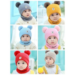 combo 10 set khăn mũ len cho bé 2-12 tháng tuổi