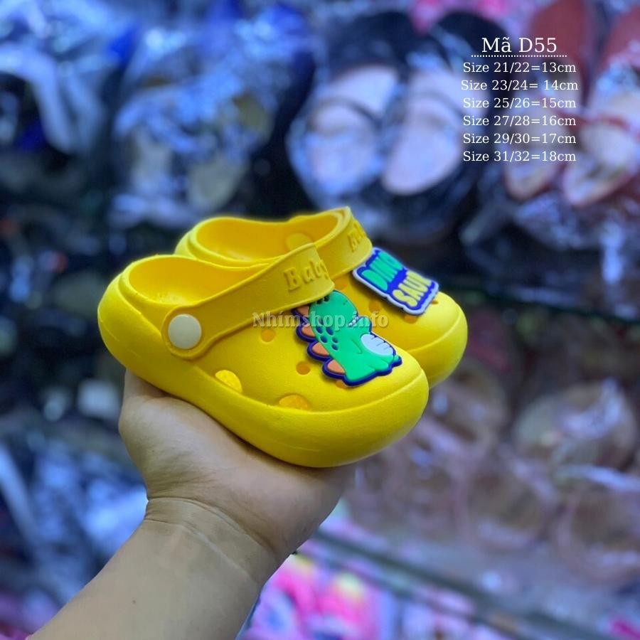 Sục cho bé BABYHATTIEU Dép nhựa bé trai gái trẻ em có quai hậu êm nhẹ chống trơn trượt đi học đi biển 1 - 5 tuổi D55