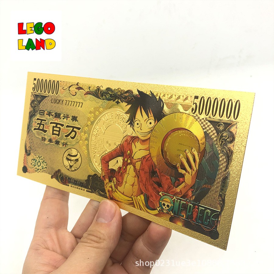 Tiền yên nhật One Piece sưu tầm chất liệu đồng vàng dẻo chống nước