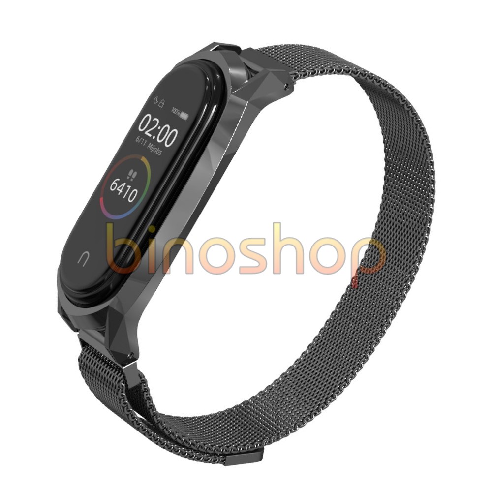 Dây đeo xiaomi miband 4, miband 3 nam châm viền GT, dây đeo thay thế mi band 4, mi band 3 nam châm phiên bản GT MIJOBS