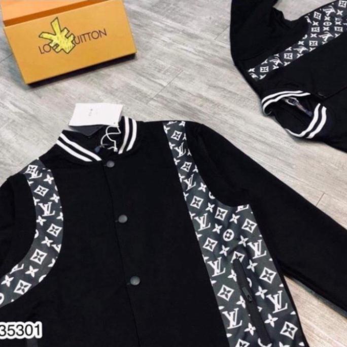 Áo Bomber , Áo Khoác LV Phối Nỉ Tay Da Phong Cách Hàn Quốc Hot 2021