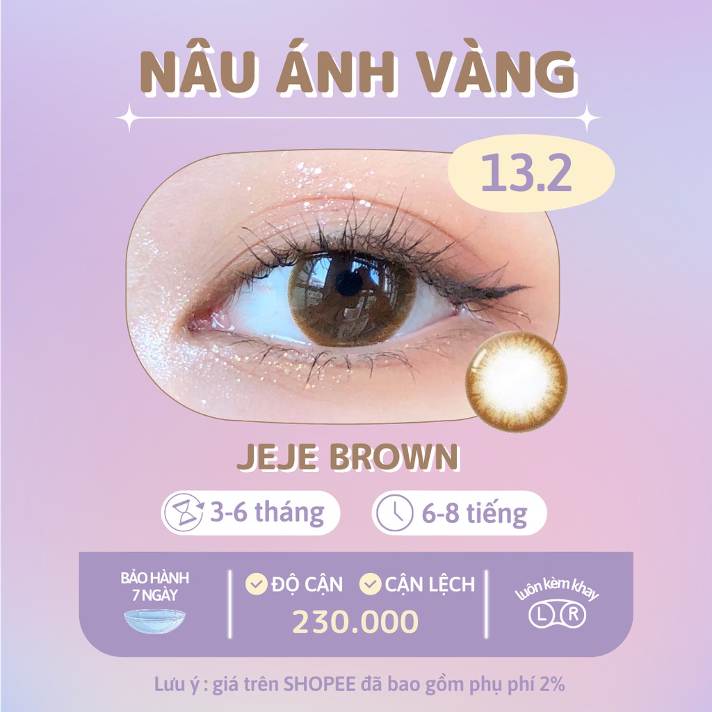 Kính áp tròng nâu ánh vàng Jeje Brown chính hãng Olens | Hạn sử dụng 3-6 tháng