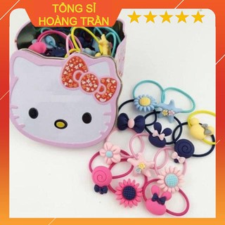 Hộp chun 40 dây buộc tóc hình kitty
