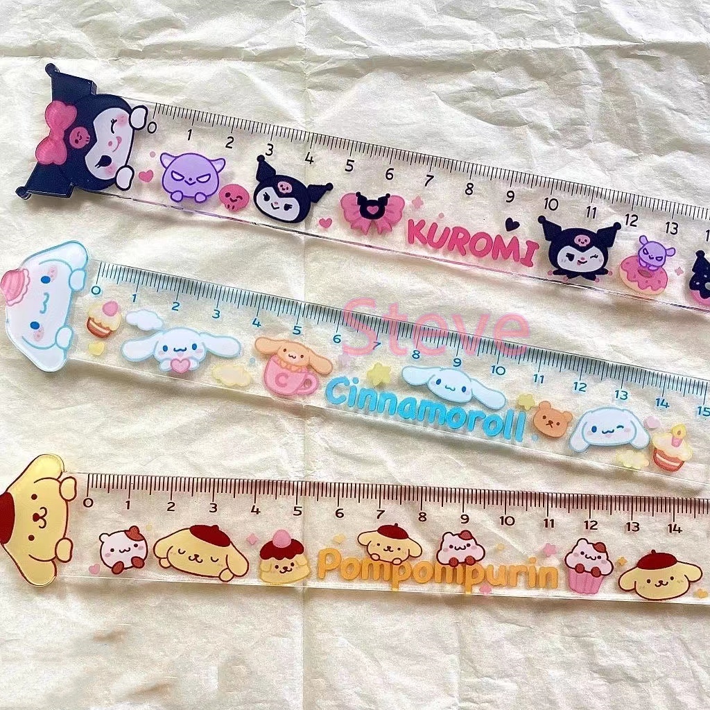 SANRIO Thước Kẻ Hai Lớp Trong Suốt Hình Hello Kitty 15CM