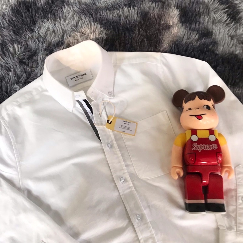 Áo sơ mi THOMPSON NEW YORK trắng viền khuy vải oxford nhập khẩu