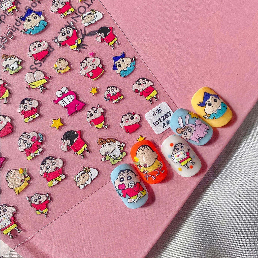 Miếng Dán Trang Trí Móng Tay Hình Shin-Chan Xinh Xắn