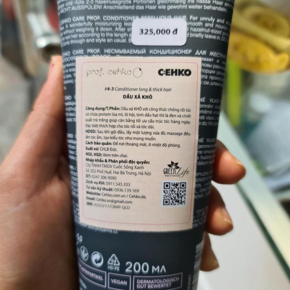 KEM XẢ KHÔ CEHKO CHO TÓC UỐN 200ML