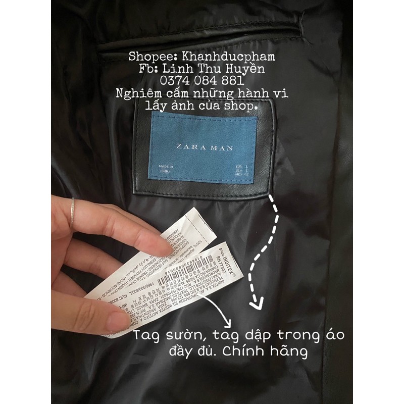 Áo khoác da nam ZARA MAN, áo LEATHER JACKET Nam