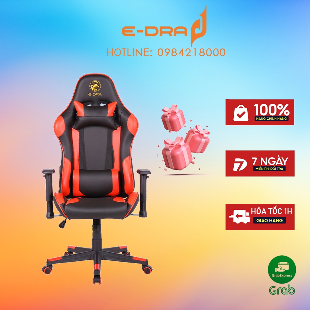 Ghế Gaming E-Dra Mars EGC202 - Ghế chơi game cao cấp - Bọc da cao cấp PU dễ dàng lau chùi sạch sẽ - Bảo hành 12 tháng