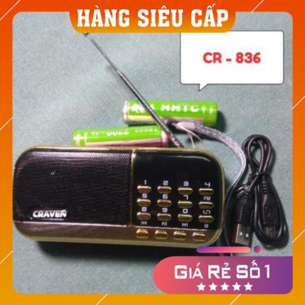 [Hàng xịn] Loa thẻ nhớ Craven CR 836/836S có 2 khe cắm thẻ nhớ - USB - ĐÀI FM -  phát kinh phật đài FM