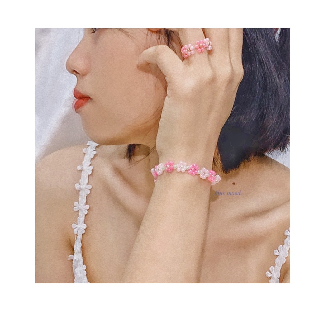 Vòng tay handmade hạt cườm nhũ bóng hoa Autumn Flowers✨ #fromBlue