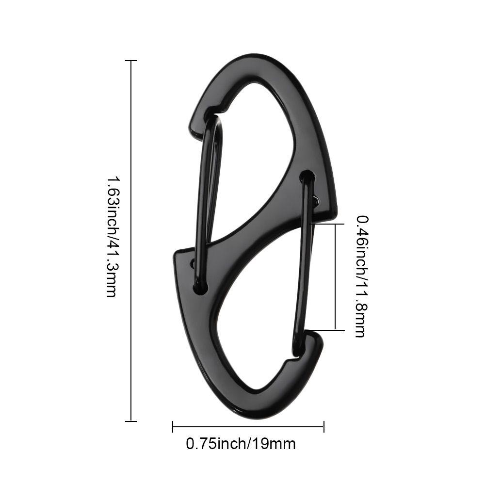 Myrongvn 10 Chiếc Móc Carabiner Hợp Kim Kẽm Màu Đen|Khóa Hai Mặt Hình Chữ S Cho Ba Lô
