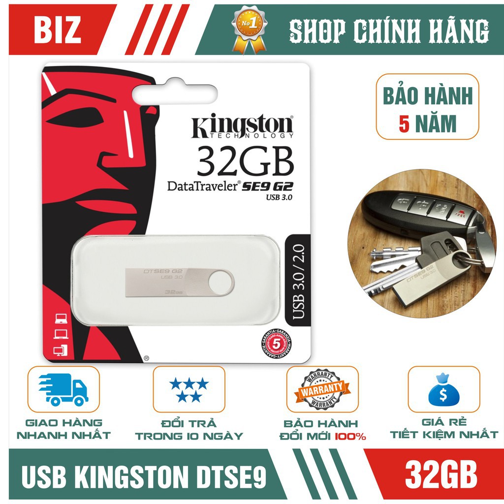 USB Kingston Datatraveler 32GB/16GB Nhập Khẩu - BH 5 năm !!! | WebRaoVat - webraovat.net.vn