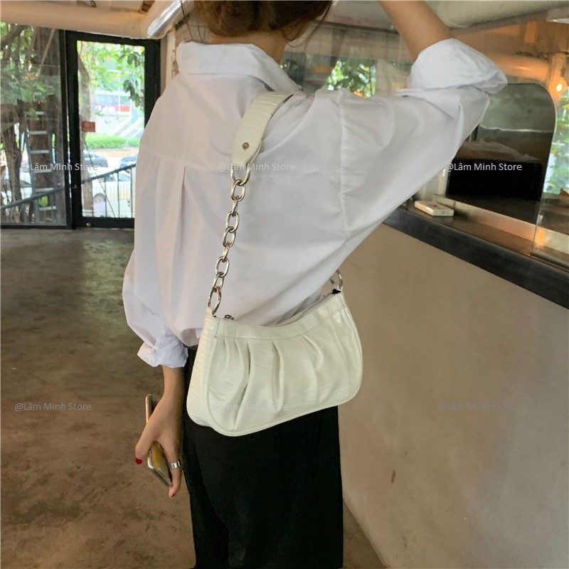 Túi Kẹp Nách Nữ Xách Tay Da Rắn Phối Xích HQ 501