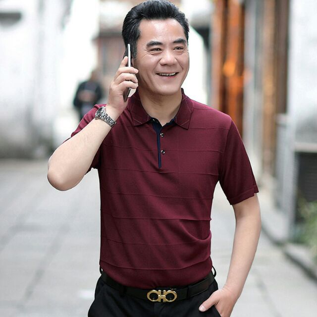 Áo phông polo trung niên hàng Quảng Châu