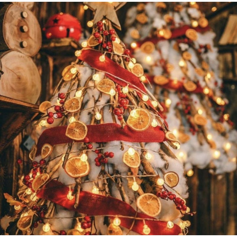 SET CAM TƯƠI SẤY DECOR KÈM QUẾ VÀ DÂY THỪNG decor giáng sinh noel làm bánh làm nến handmade( CÓ SHIP HOẢ TỐC HN)