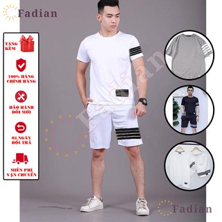 Đồ thể thao nam, set quần áo thể thao nam nữ mặc nhà và đi chơi kiểu dáng Unisex tay ngắn phong cách Ulzzang phối sọc