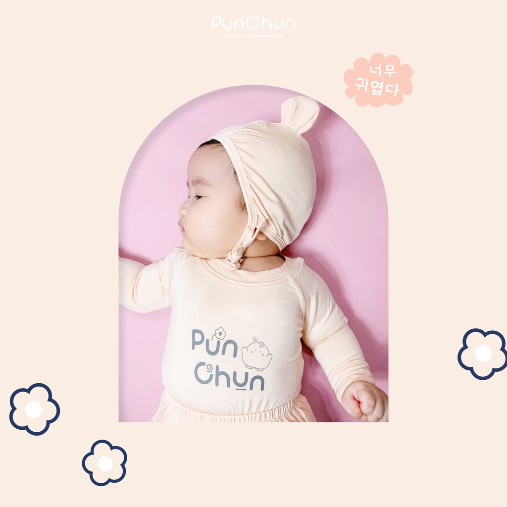 Punchun mũ tai gấu sơ sinh [AW2021]