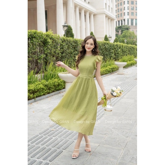 V821 - VÁY ĐŨI TƠ VIỀN REN TRÒN TAY BÈO 2 LỚP