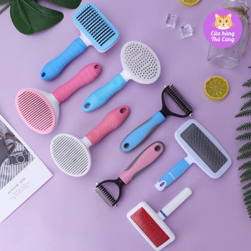 Lược chải lông chó mèo Lược nút bấm lớn chính hãng đóng hộp gỡ rối cho chó mèo