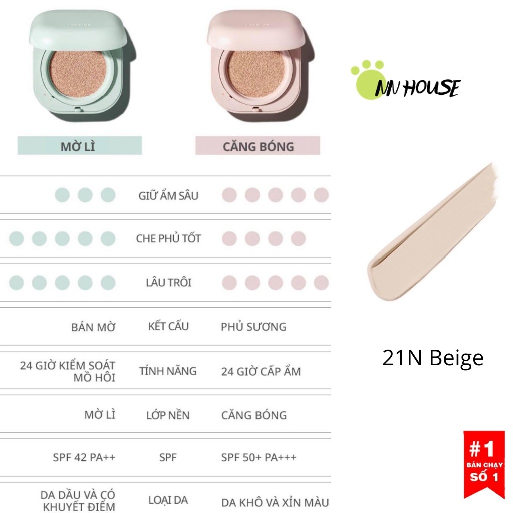 Cushion Laneige - Phấn nước Laneige Neo cushion matte/glow lâu trôi, căng bóng, mịn da SPF42/50 - NN HOUSE