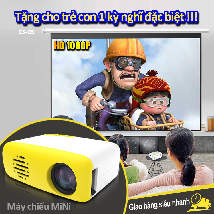 Máy chiếu mini cầm tay mang cả thế giới phim trong tay bạn, thiết kế nhỏ gọn, dễ dàng sử dụng, bảo hành 1 năm CS-03